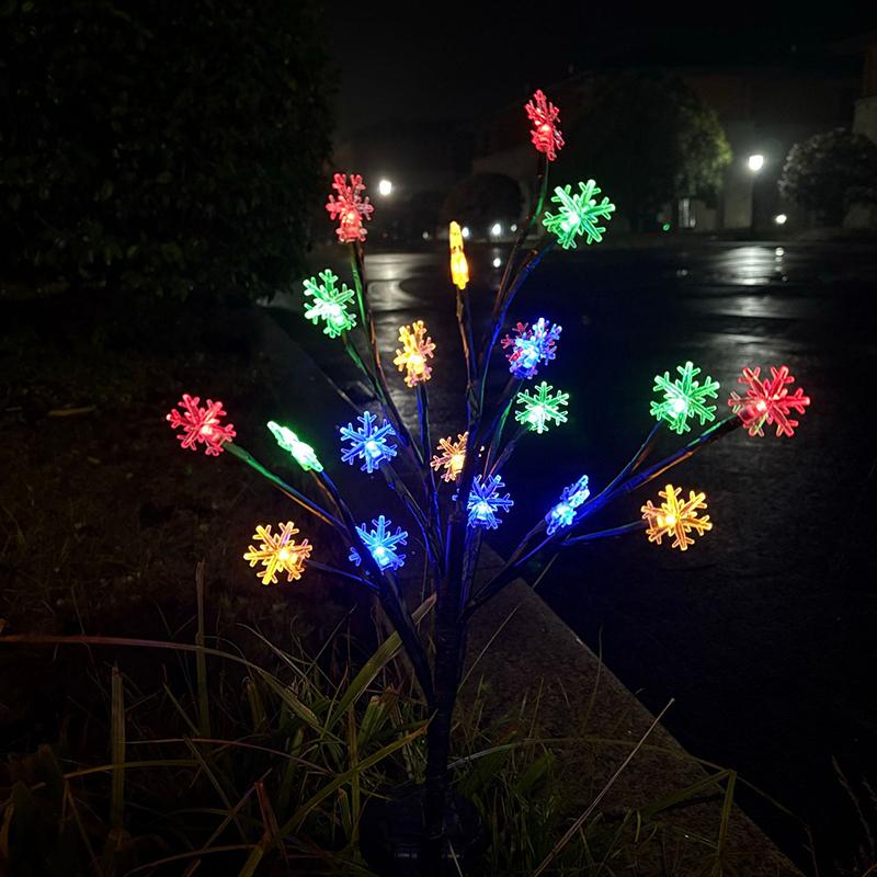 20 Leds Solar Cherry Blossom Lotus Lights Garden Light Outdoor Lawn Lights Patio Decoration Garden Aisle Ambient Landscape Light