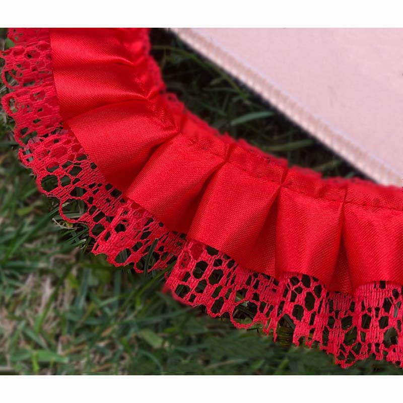 38mm Diy Pet Clothing Craft Lace Decorative Accessories Pleated Satin Hat Fabric Curtain Dress Textile Ruffled Edge Lace Trims