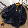 Boys Fleece Lined Half Zip Pullover Stand Collar Warm Sweatshirt Big Kids Long Sleeve Top