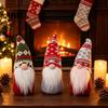 Hanging Ornaments for Bedroom Living Room Faceless Gnome Plush Doll, Decorative Dwarf Doll with Kitted Hat, Holiday Home Decor Christmas Decor,