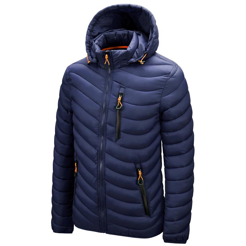 Men's Casual Lightweight Cotton Jacket with Detachable Collar - Autumn/Winter Style