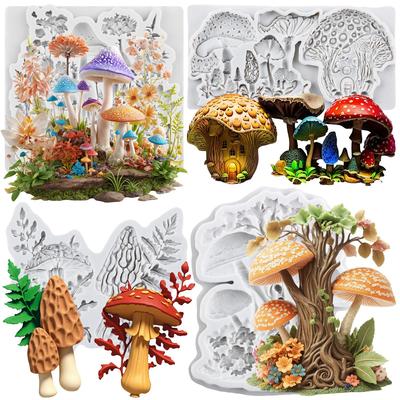 Mushroom Silicone Mold Mushroom Fondant Molds Cake Decorating Tools Theme Cake Dessert Decorated Chocolate Candy Mold