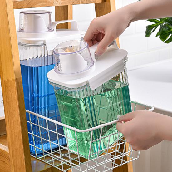 1500/2000/2800 ml láhev dávkovače pracích prostředků Průhledný design Easy Pour s uzávěrem se zásobníkem na tekuté mýdlo