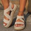 Women's Sandals Roman Style Platform Grass Bottom Sandals Large Size Hot Sale Beach Sandals
