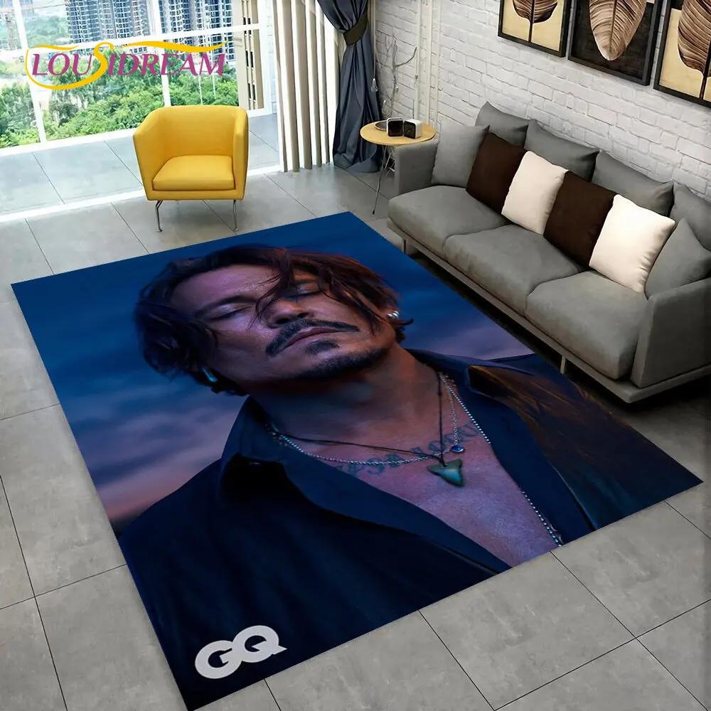 3D Printing Johnny Depp Series Area Rug,Carpet Rug for Home Living Room Bedroom Sofa Doormat Kitchen Decor,Non-slip Floor Mat HD