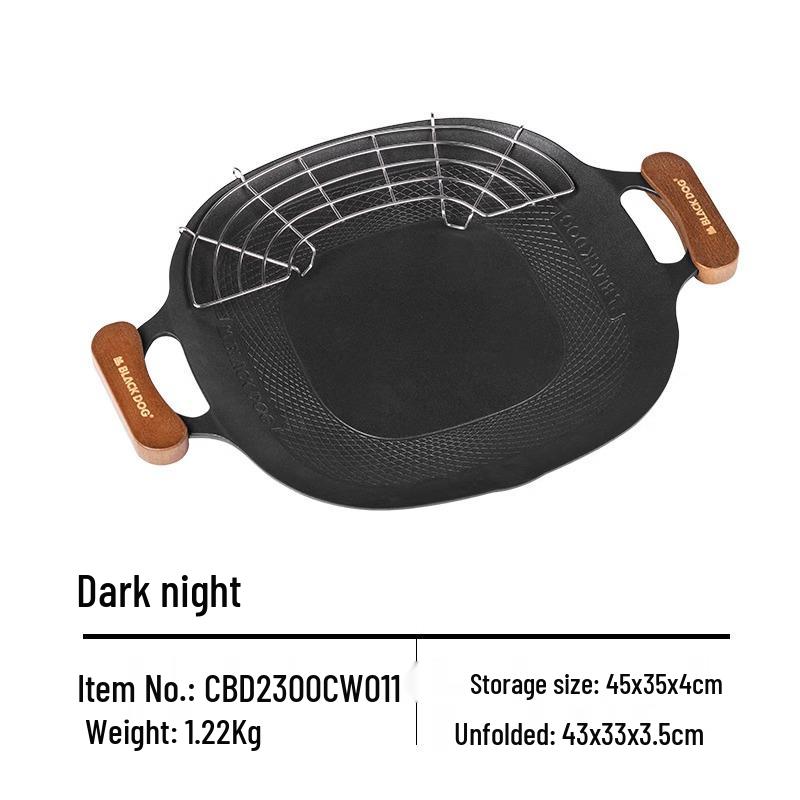 BLACKDOG Zhiwei Non-stick Griddle Pan for BBQ, Camping, and Induction Cooking - Korean Style