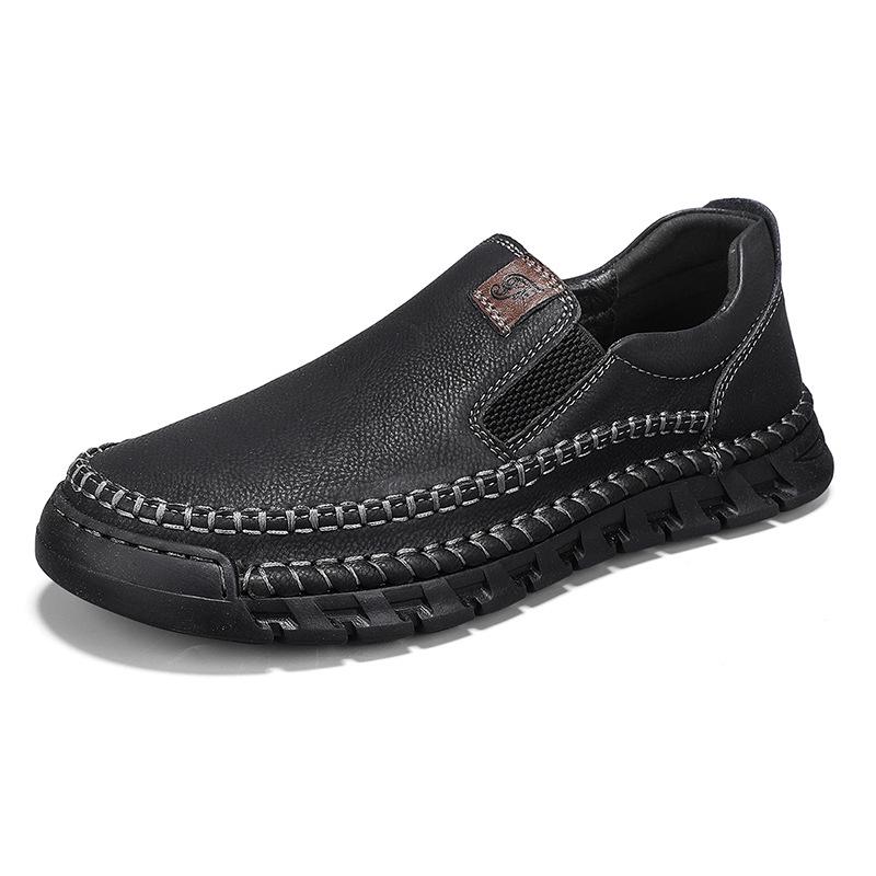 Men s Autumn Slip-On Leather Loafers - Casual One-Step Driving Shoes Size 38