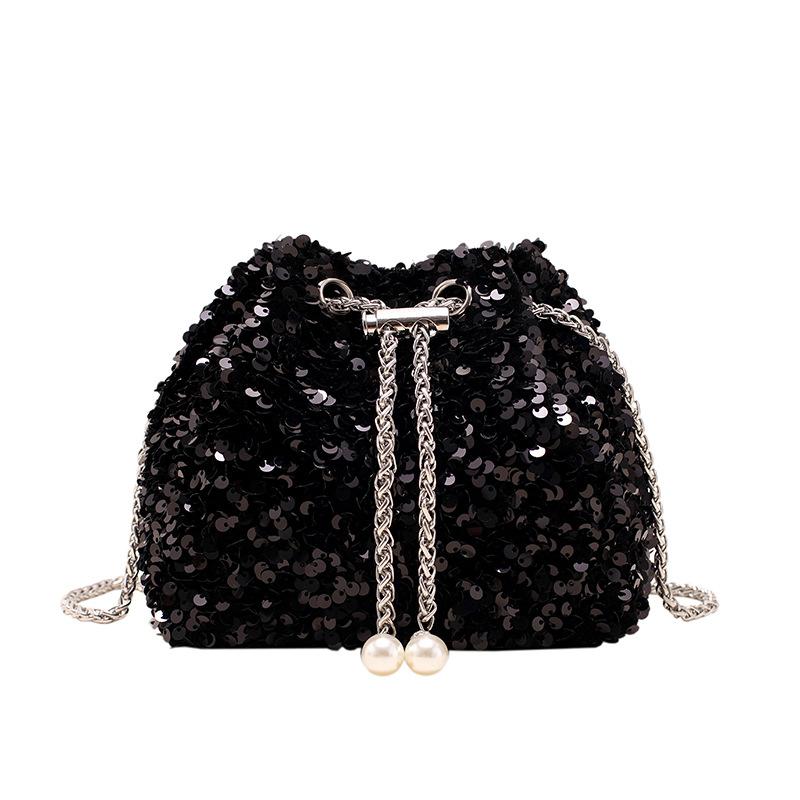 1pcs Sequin Chain Bucket Bag Women s Shoulder Crossbody Bag Shoulder Crossbody Bag Sequined Handbag Evening Clutch