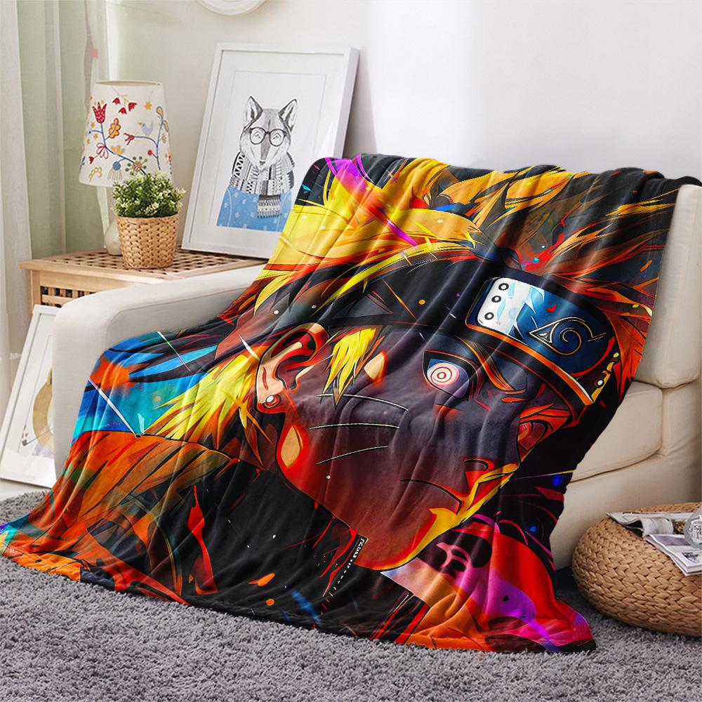 Naruto (Color Background) Print Flannel Blanket, High quality Comfortable for All Seasons, Home Decor, Warmth and Comfort