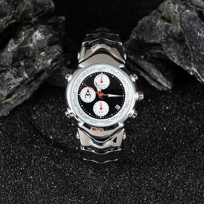 Drei-Augen Multifunktionsdesign Herrenuhr Mode Persönlichkeit Leuchtend Premium Quarz Uhr