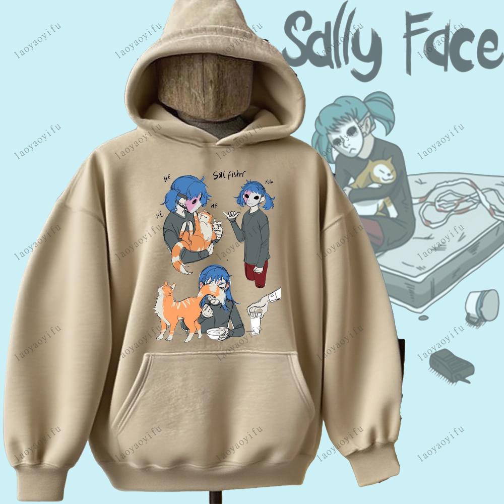 Женская толстовка Sally Face Игра ужасов и мистики Sally Face Пуловер Удобная толстовка с принтом и выразительной индивидуальностью S