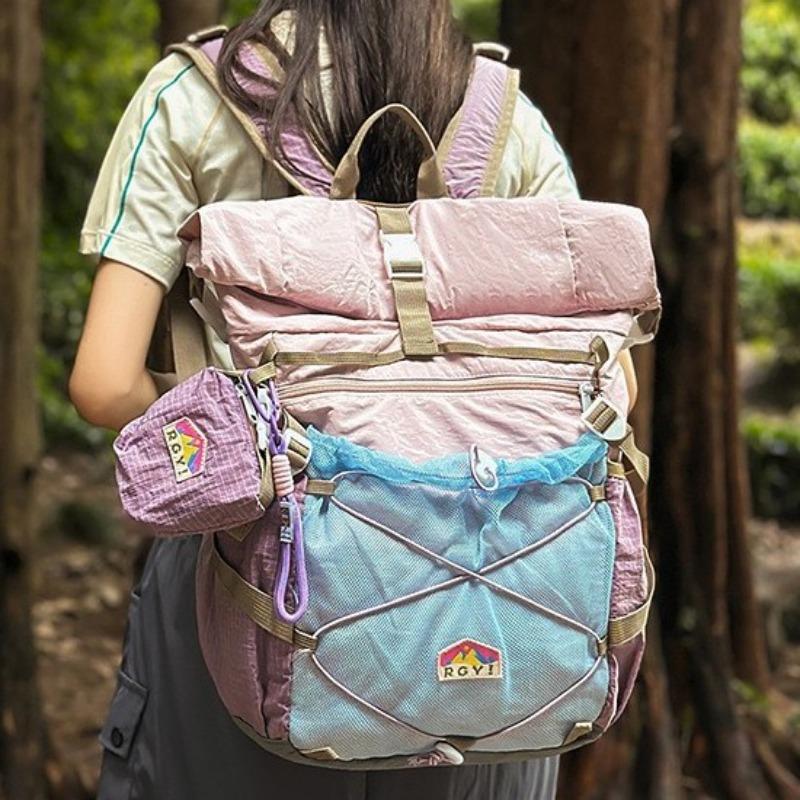 School Bag New High-value Fresh and Sweet Contrasting Color Splicing Backpack Women's Lightweight Mountaineering Travel Backpack