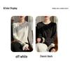 Women's High-End New Chinese Style Round Neck Warm Base Layer Top for Autumn and Winter Fashion