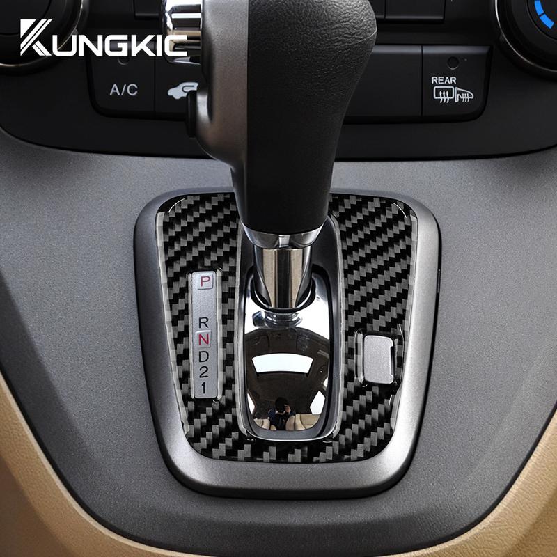 Real Carbon Fiber For Honda CRV CR-V 2007 2008 2009 2010 2011 Central Control Gear Shift Cover Panel Sticker Accessories LHD RHD