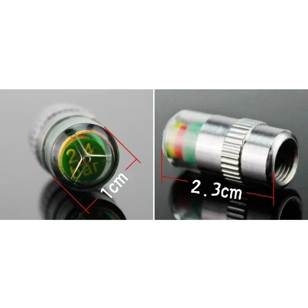 4/2 Stück Auto Reifendruckmesser Ventilkappe Sensor Anzeige Warnung Überwachungswerkzeug Motorrad Reifenkappe Anzeige Luftdruckmesser