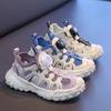 Children's Rotating Buckle Sports Sandals2026New Summer Style Boys' Stylish Single Mesh Hollow Girls' Casual Shoes