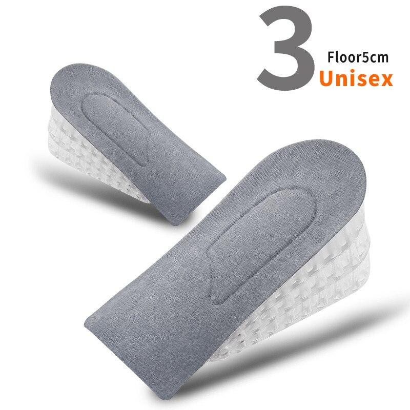 1 Pair Invisible Height Increase Insoles for Women Men Half Insole 3-Layer Air Up Lifts Elevator Shoes Pad Heel Lifting Inserts