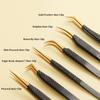 Black Makeup Eyelash Extension Tweezer Anti-Slip Stainless Steel Tweezer High Precision Clip For Eyebrow Woman Beauty Salon Tool