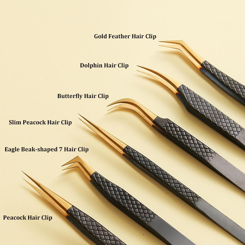 Black Makeup Eyelash Extension Tweezer Anti-Slip Stainless Steel Tweezer High Precision Clip For Eyebrow Woman Beauty Salon Tool