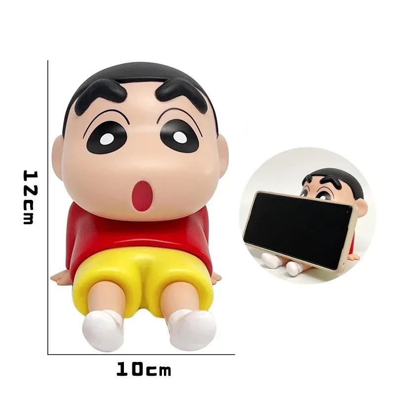 Kawaii Crayon Shin-Chan Anime Figure Phone Holder Desktop Ornaments Phone Support Mini Gk Collection Decoration Toys Girls Gifts