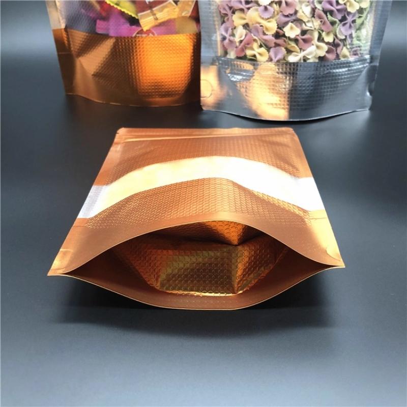 Multi Purpose Gold Embossed Self-supporting Bag with Thickened Material Window Design Suitable for Herbal Tea/branded Tea/packaged Sealed Packaging