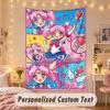Custom Personalized Tapestry,Sailor Moon Print Custom Name Text Wall Art Hanging for Bedroom
