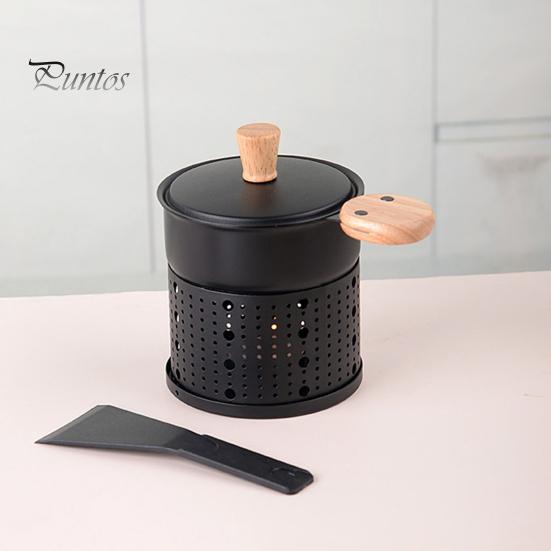 Portable Cheese Oven with Candle Holder Spatula Space-Saving Simple Elegant Cheese Melter Multi-Functional Hot Pot Frying Pan