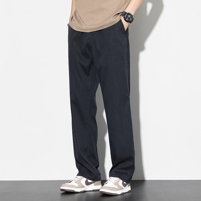 Lyocell Tencel Ultra-thin Drape Wide-leg Casual Pants Men's Spring and Summer New Loose Straight Sports Pants