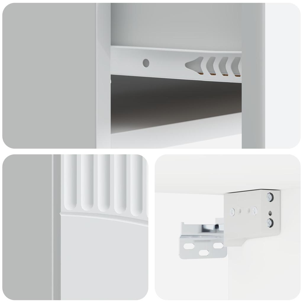 Wall Mounted Nightstand White 49 x 34.5 x 20 cm Particleboard