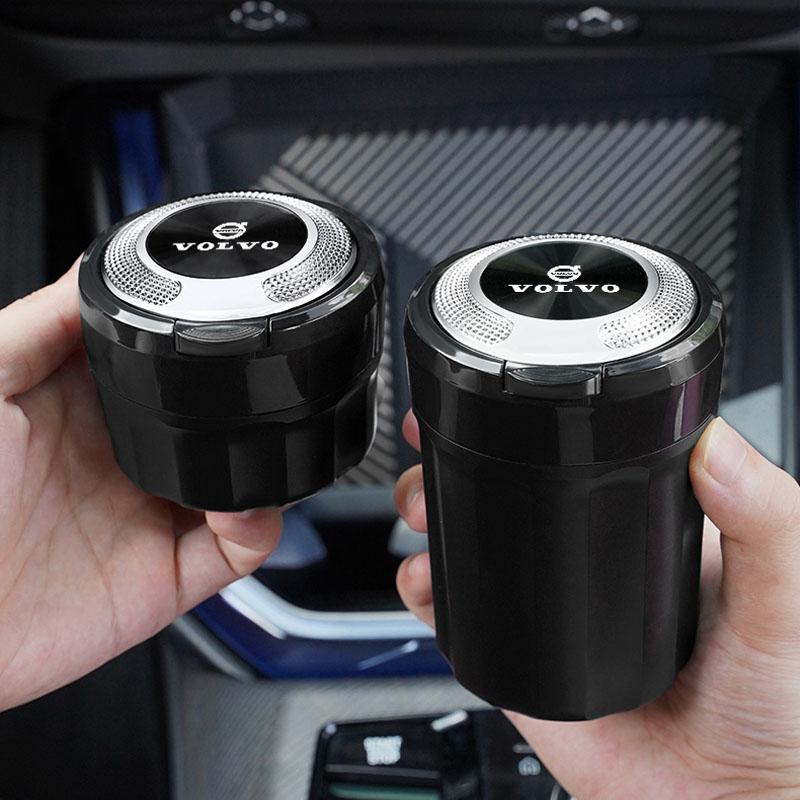 AABAL1 Car Ashtray One Touch Open Portable Ashtray Cup Auto Interiors For Volvo Rdesign V60 V40 XC90 S60 C30 XC60 V50 V70 S90 AWD XC40