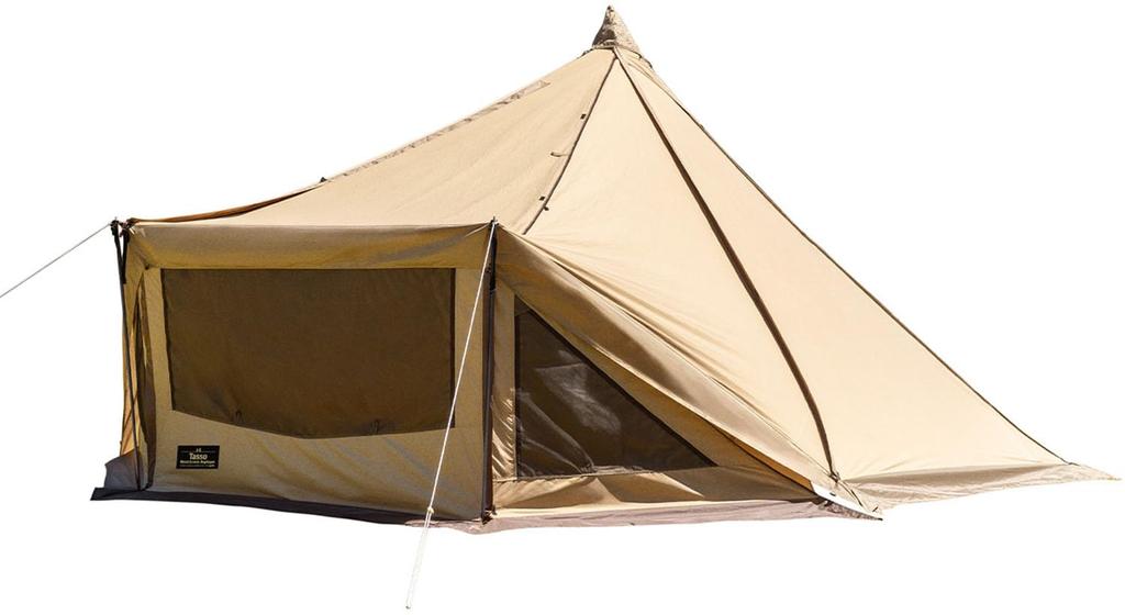 ogawa Outdoor Camping Tasso Mesh Screen Heptagon Sand Beige X Dark Brown 3511