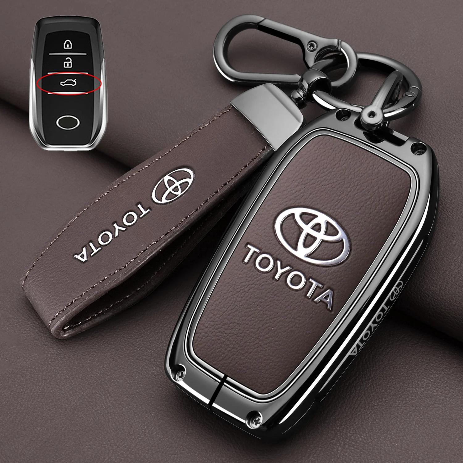 

Zinc Alloy Leather Car Key Case Cover Shell for Toyota CHR Hilux Fortuner Land Cruiser 200 Camry Corolla Crown RAV4 Highland