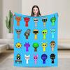 Sprunkis Game Blankets Fleece Novelty Breathable Throw Blankets for Chair Covering Sofa All Season