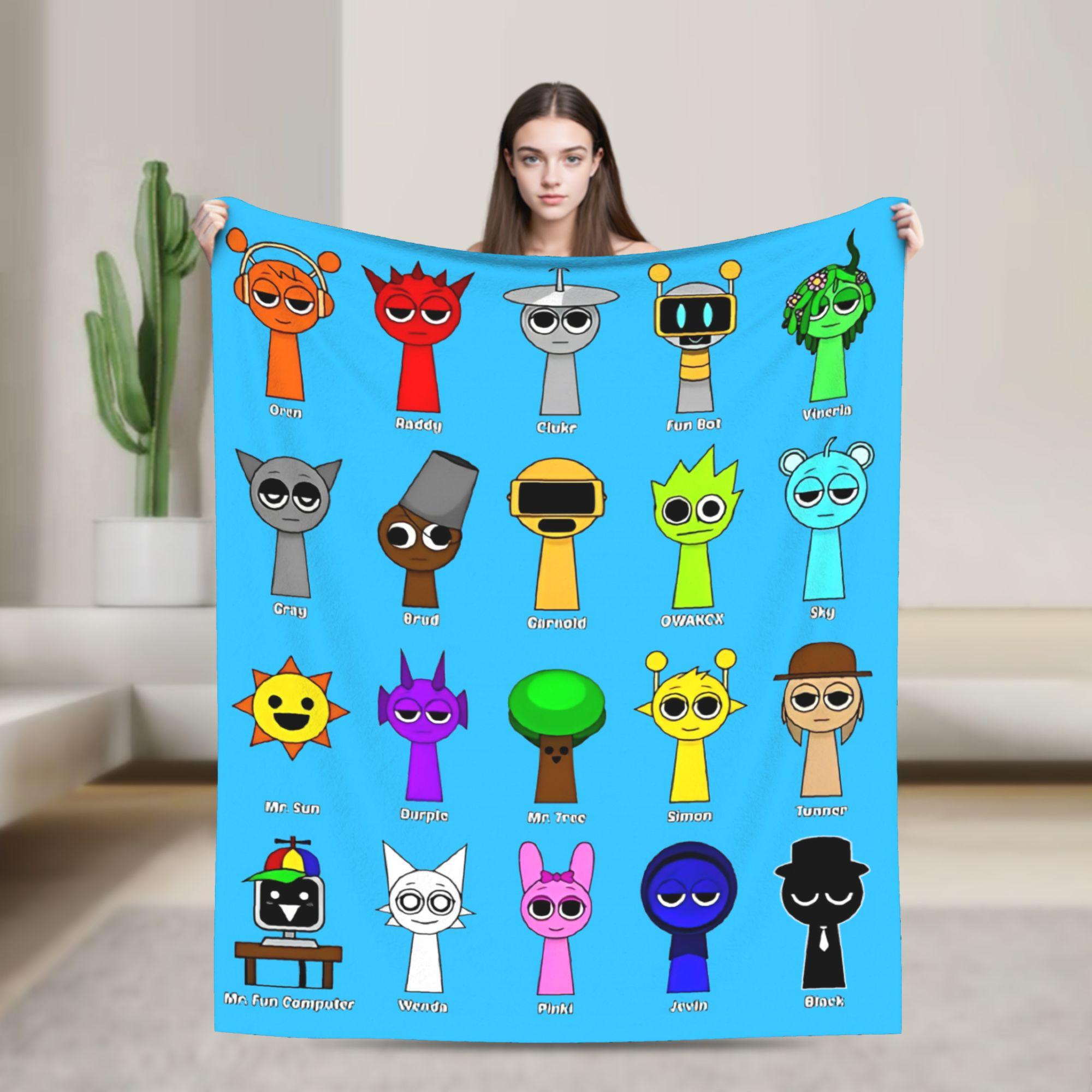 

Sprunkis Knitted Blankets Velvet Lightweight Throw Blanket for Bed Bedroom Quilt 75x90cm