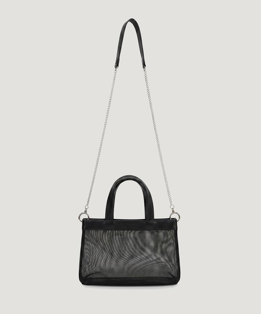Heeari Marie Mesh Crossbody Tote Bag_Black