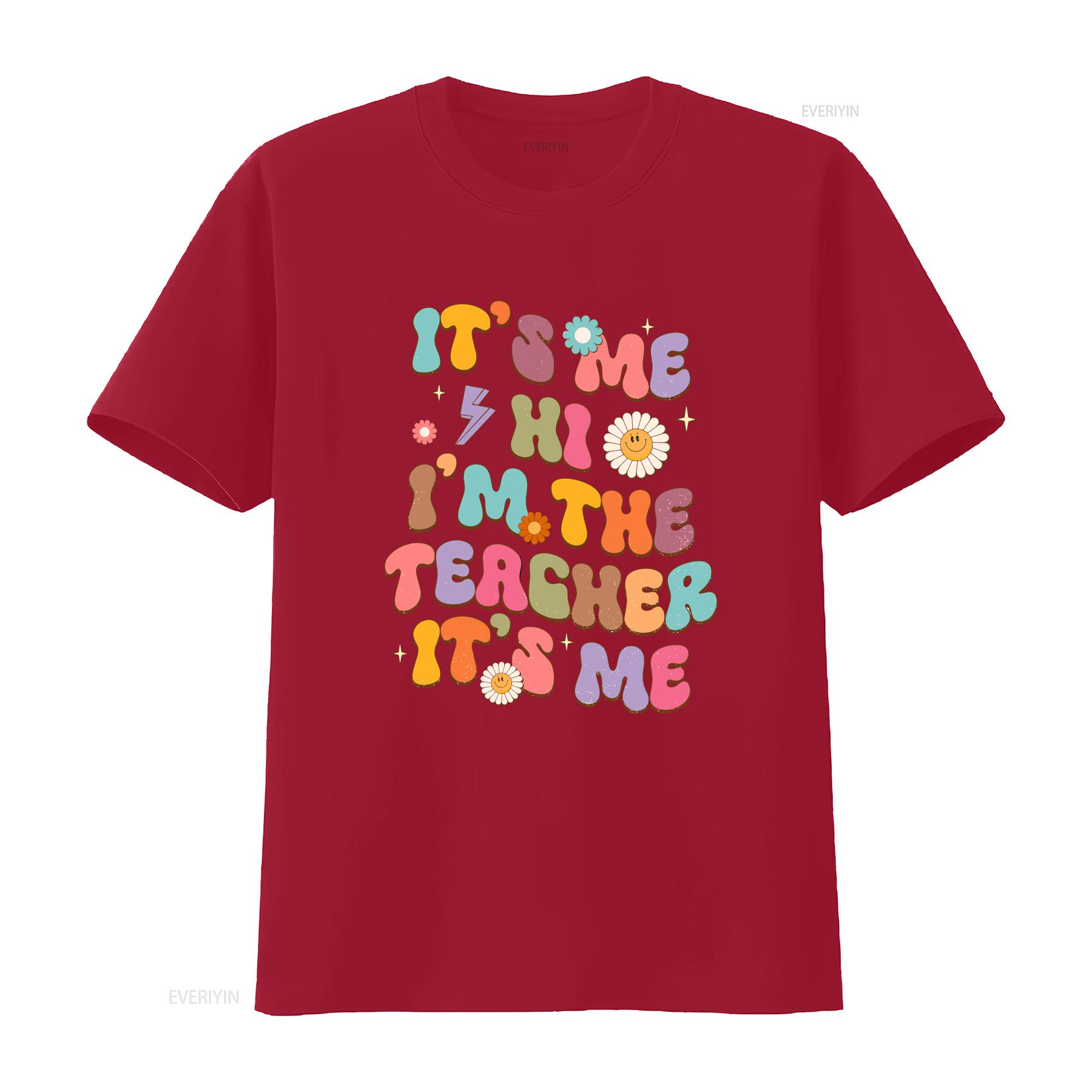 

Matching Teacher T Shirt Back To School Bestie Kindergarten vintage Washed Stretched Top For Everyday Wear homme Slightly S