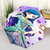 1 Stück Prinzessin Lila Outdoor-Regenschirm - Automatisches Öffnen/Schließen, Tragbares 3-fach faltbares Design, 8-Speichen-Eisenrahmen, Perfektes Geschenk für Fans, Reisende, Täglichen Gebrauch.