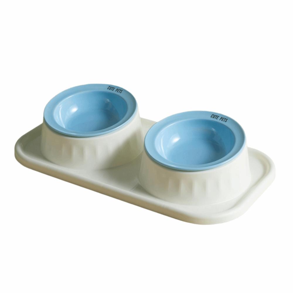 Ceramic Double Pet Feeding Bowl Set Non-Slip Pet Feeding Bowl Double Pet Bowl Outdoor