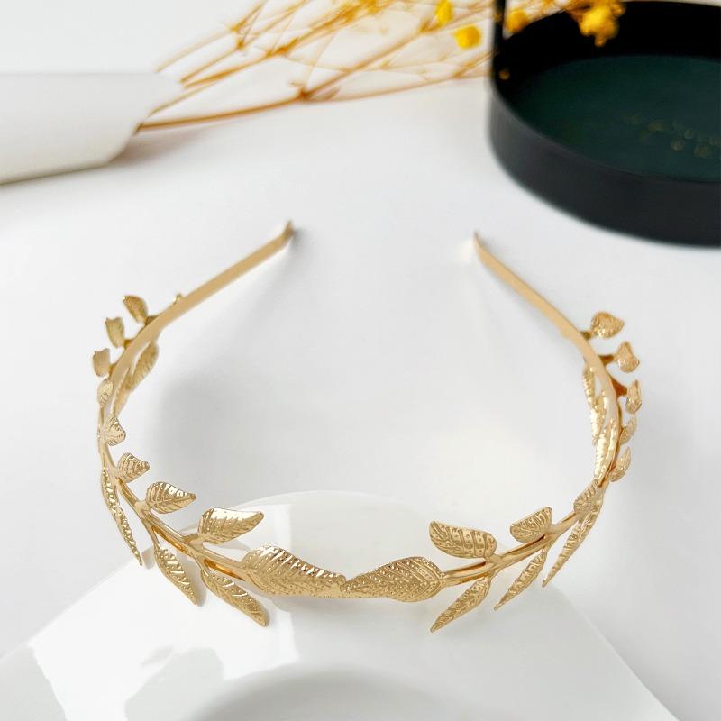 Bride Leaf Hairband Party Metal Leaf Hair Accessory Elegant Crown Headband Leaf Hairpin