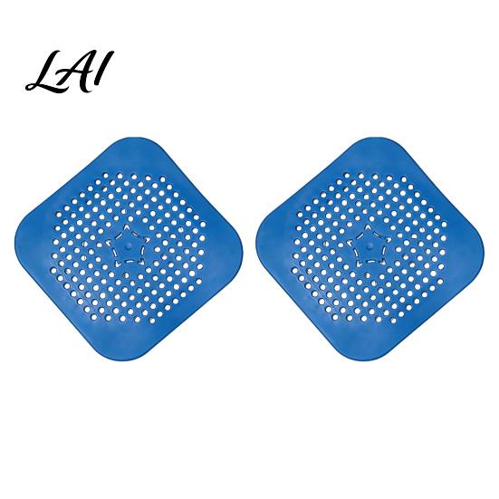 Floor Drain Strainer 2PCS Square Cover for Shower Floor TPR Hair Catcher Odor Filter Stopper Detachable Deodorizer Pad Bathroom Kitchen And Laundry