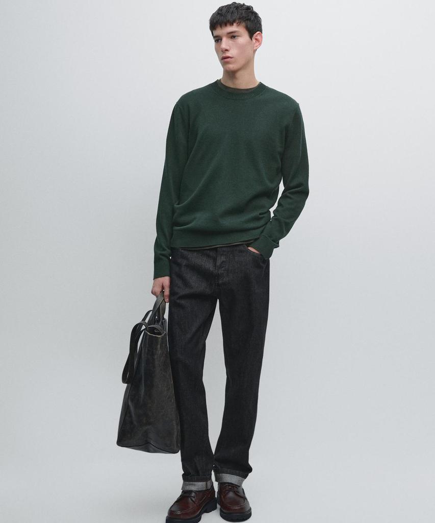 Masimodutti Wool Cotton Round Neck Knit Sweater