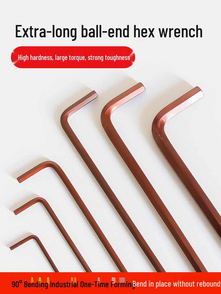 S2 Extended Ball Head Hex Key Wrench, High Strength Hardened 5mm/4mm Hexagonal Tool
