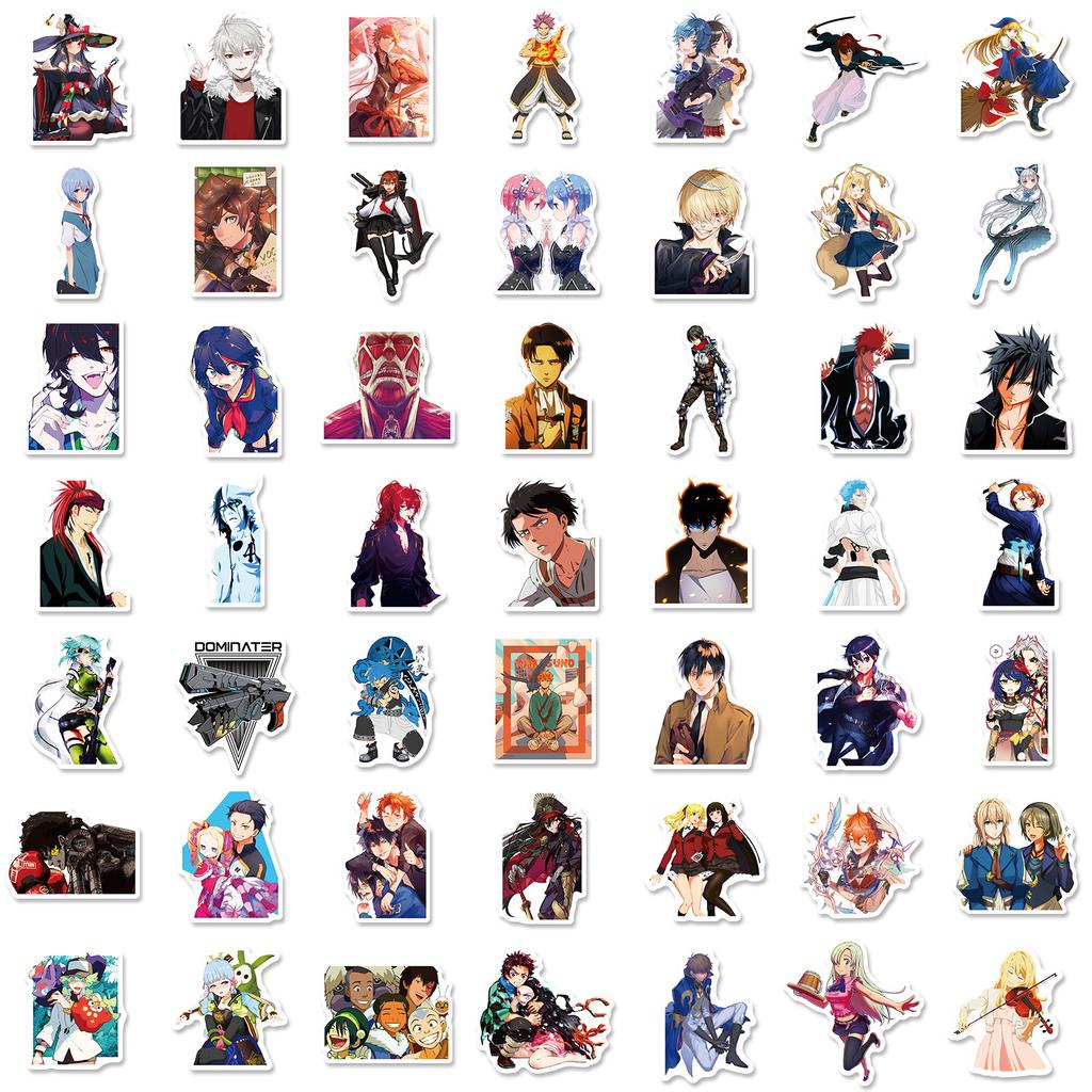 200 Anime Mix and Match Stickers, Suitcase Helmet Car Stickers, Cartoon Graffiti Stickers