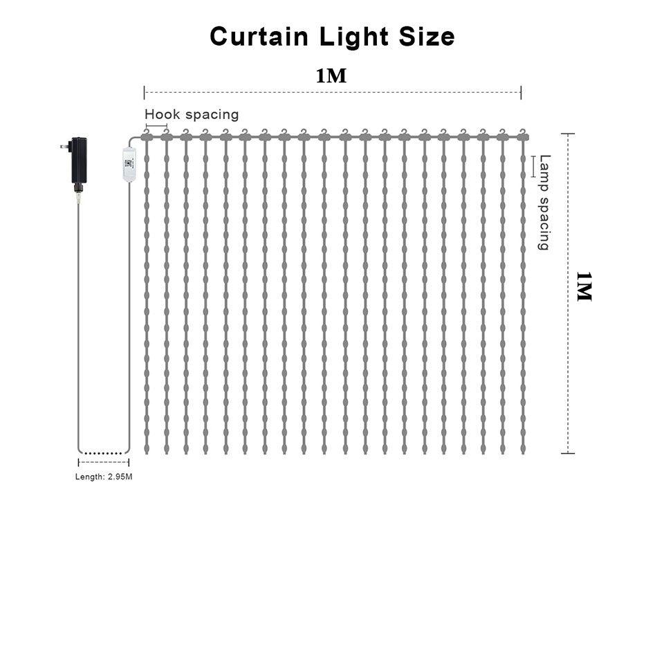 400 LED RGB Smart Curtain Garland Light APP Remote Control DIY Text Pattern Scene Led String Lights Christmas Wedding Holiday