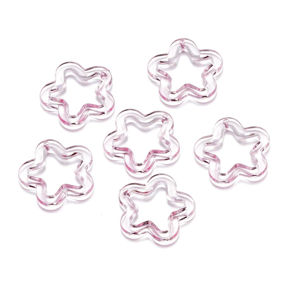 10Pcs/Lot 30*30.5mm Acrylic Transparent Five Pointed Star Pendant for DIY Jewelry Making Bracelet Necklace Charms Accessories