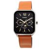 Casio Standard Moon Phase Analog Men's Watch MTP-M305L-1AV with Brown Leather Band and Black Dial, Imported
