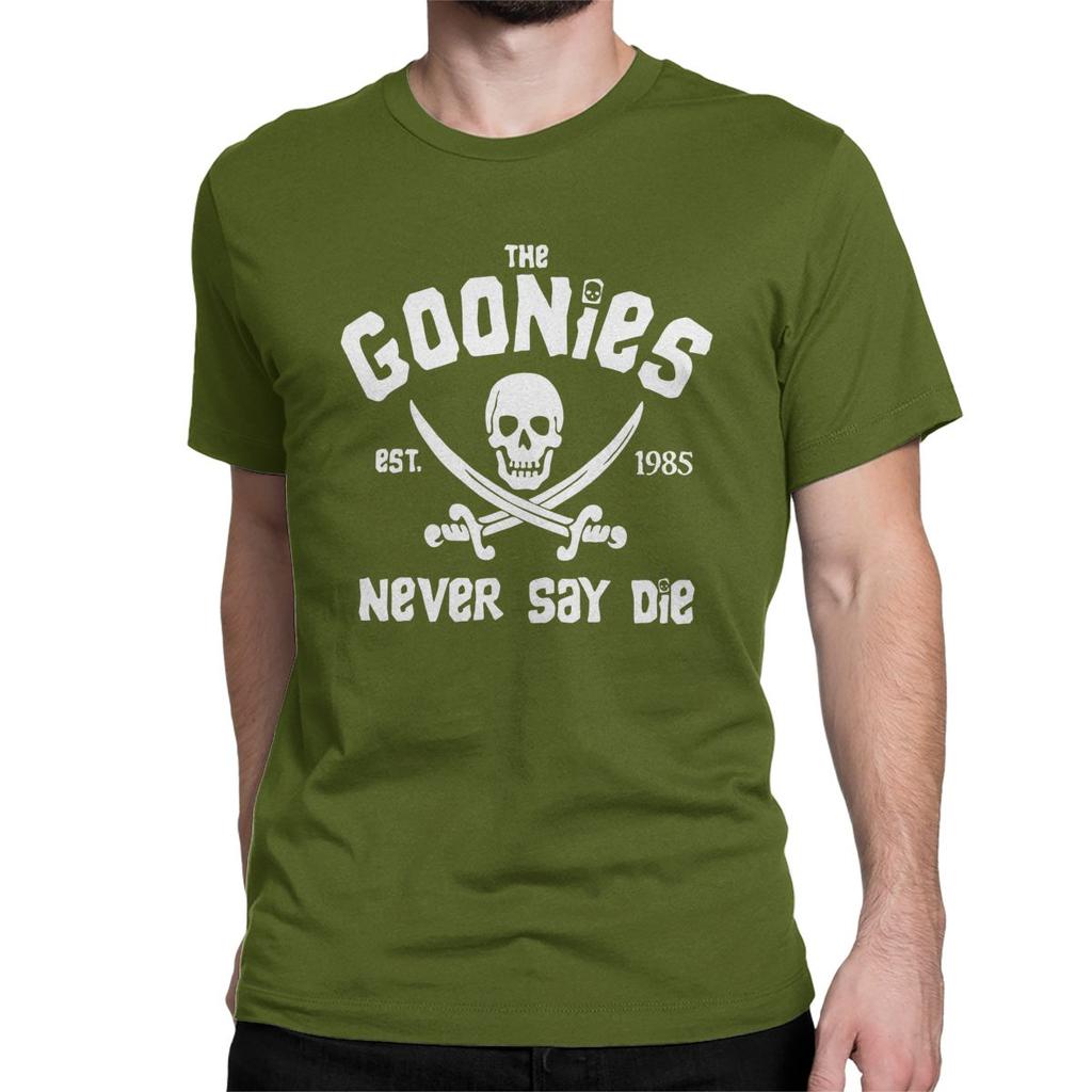 The Goonies T-shirt för män Dödskalle Vintage Ren bomull T-shirts Rund hals Kortärmad T-shirt Plus Size Toppar