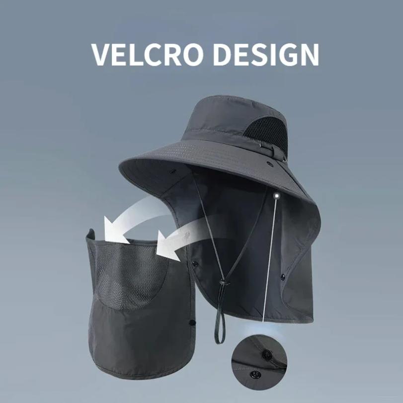Chapeau de soleil d'été avec protection UV pour homme et femme, casquette de chasse, de pêche, de randonnée, de camping, visière, chapeau seau, rabat de cou, chapeau de pêcheur
