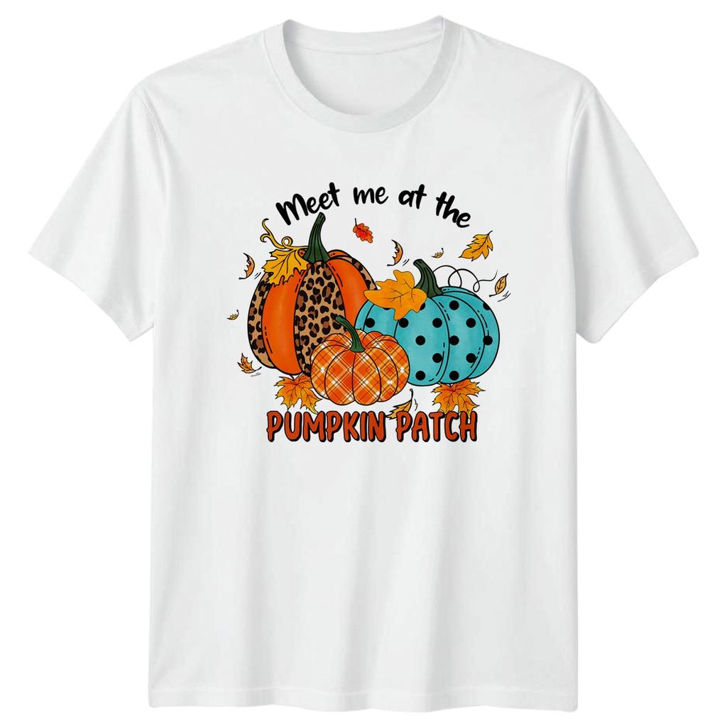 Meet Me At The Pumpkin Patch Unisexs TShirt Leopard Print Fall Gift For Her