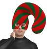 Holiday Party Hat Stripe Hat Mask Candy Cane Costume Christmas Elf Hat Christmas Candy Outfit Halloween Cosplay Costumes